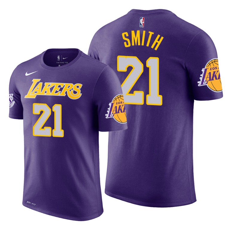 Men's Los Angeles Lakers J.R. Smith #21 NBA Statement Edition Purple Basketball T-Shirt AHC5383VV